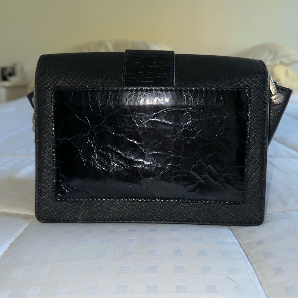 Michael Kors Black Buckle Leather Chain Bag - Picture 4 of 9